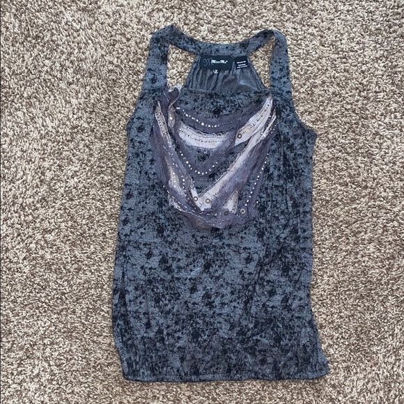 Miss Me Tops - Miss Me Black & Gray Tank